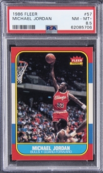 1986/87 Fleer Basketball Complete Set (132) – Featuring Michael Jordan Rookie Card Graded PSA NM-MT+ 8.5!